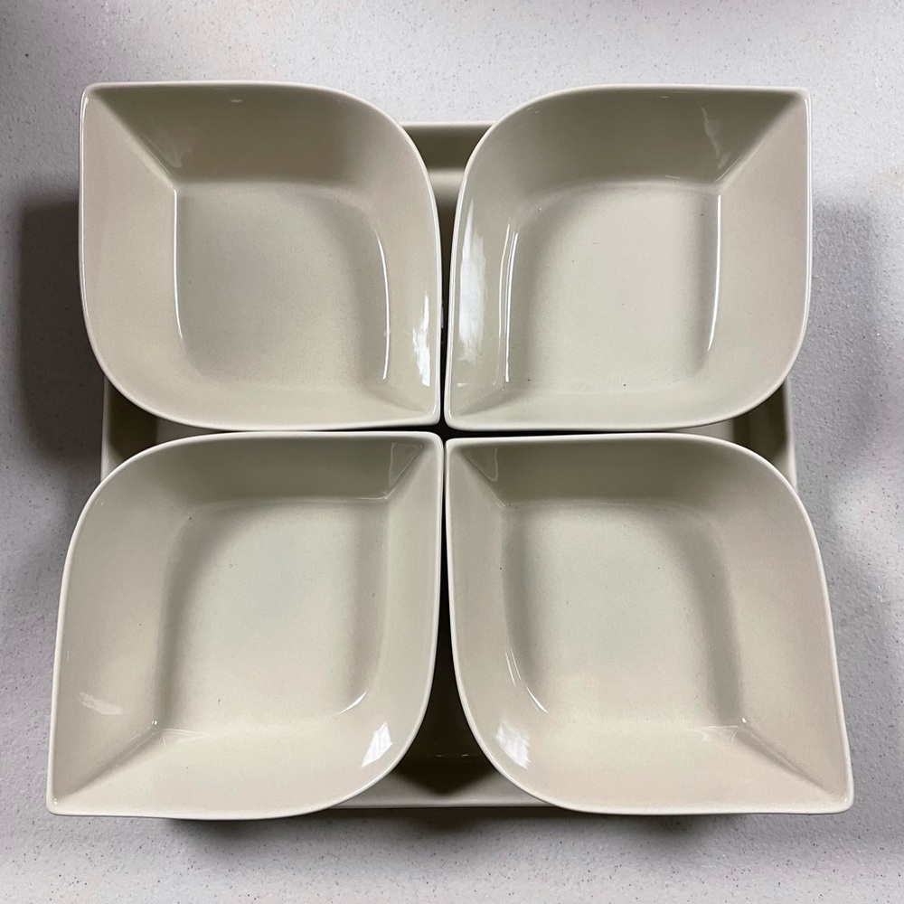 Pfaltzgraff Serving Tray Platter Relish Dish with Four Inserts  Westside Pattern